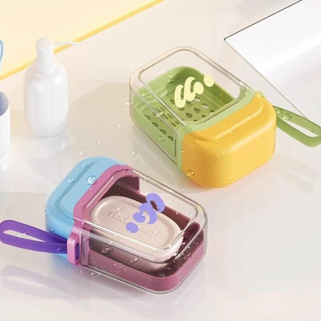 Mini Travel Soap Case Leak Proof Double Layer Design With Drainage For Camping Gym Portable Bathroom Essentials