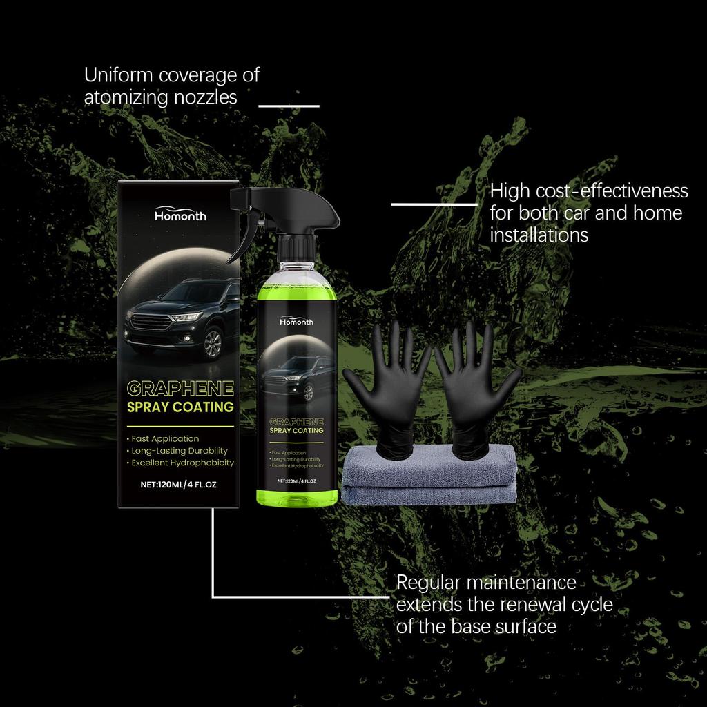 Homonth Automotive Graphene Ceramic Coating Spray, Long-Lasting Hydrophobic Protection, Car Hydrophobic Agent, Ceramic Coating Spray for Cars