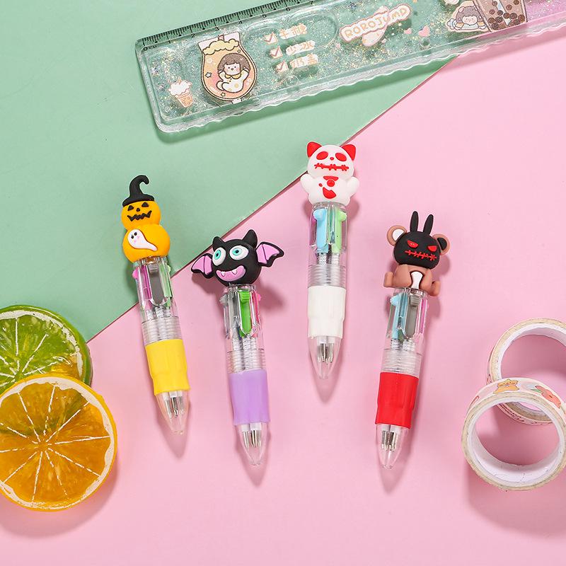 Korean Cute Animal Head 4-Color Click Ballpoint Pen