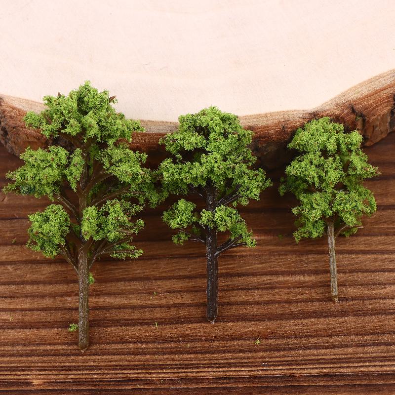 10Pcs Model Trees Ornaments Decoration Railroad Diorama Scenery Plastic Scale Scene For House Living Room Kitchen Decor