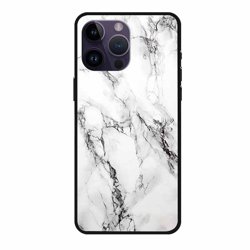 Glass Back Cover For iphone 16 Pro Max Phone Case 16Pro Max Hard Tempered Glass Case For iphone 15 Pro Max Case Soft TPU Bumper