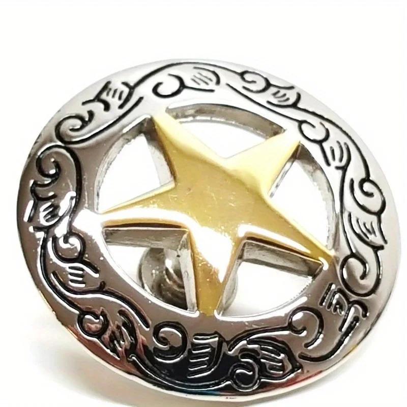 5pcs 30mm Silvery Carved Venus Shell Saddle Western Denim Leather Goods Leather Craft Accessories DIY Decorative Accessories