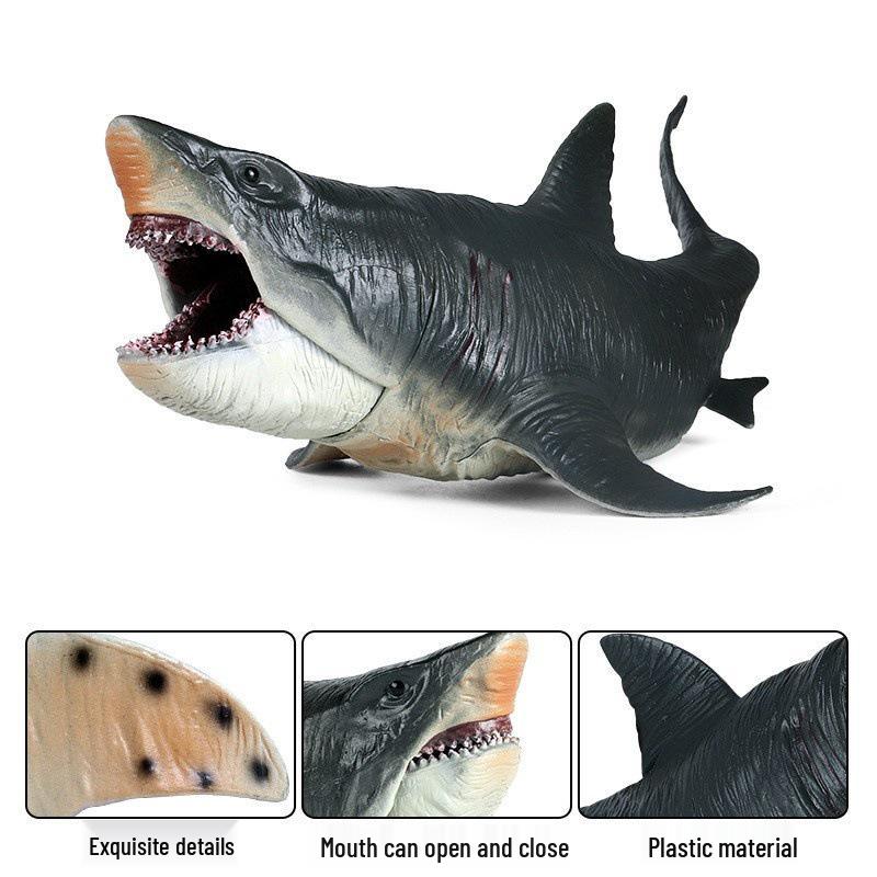 Large Megalodon Model: Prehistoric Spiky Shark Aquarium Decoration