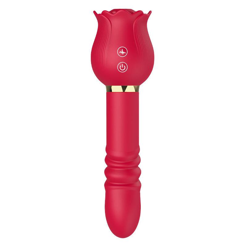 Teleskopický vibrátor First-Chen s jazykem a vibračním vajíčkem pro ženy