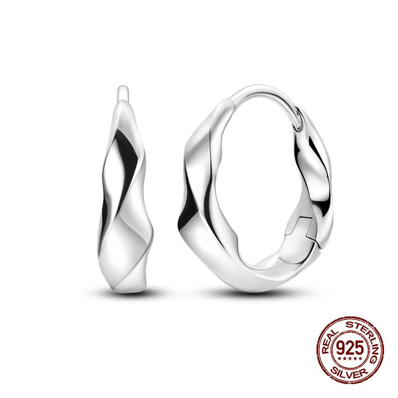 New Earrings for Women 925 Silver Color Star Geometric Entangle Zircon Earrings Fine Wedding Engagement Birthday Jewelry Gifts