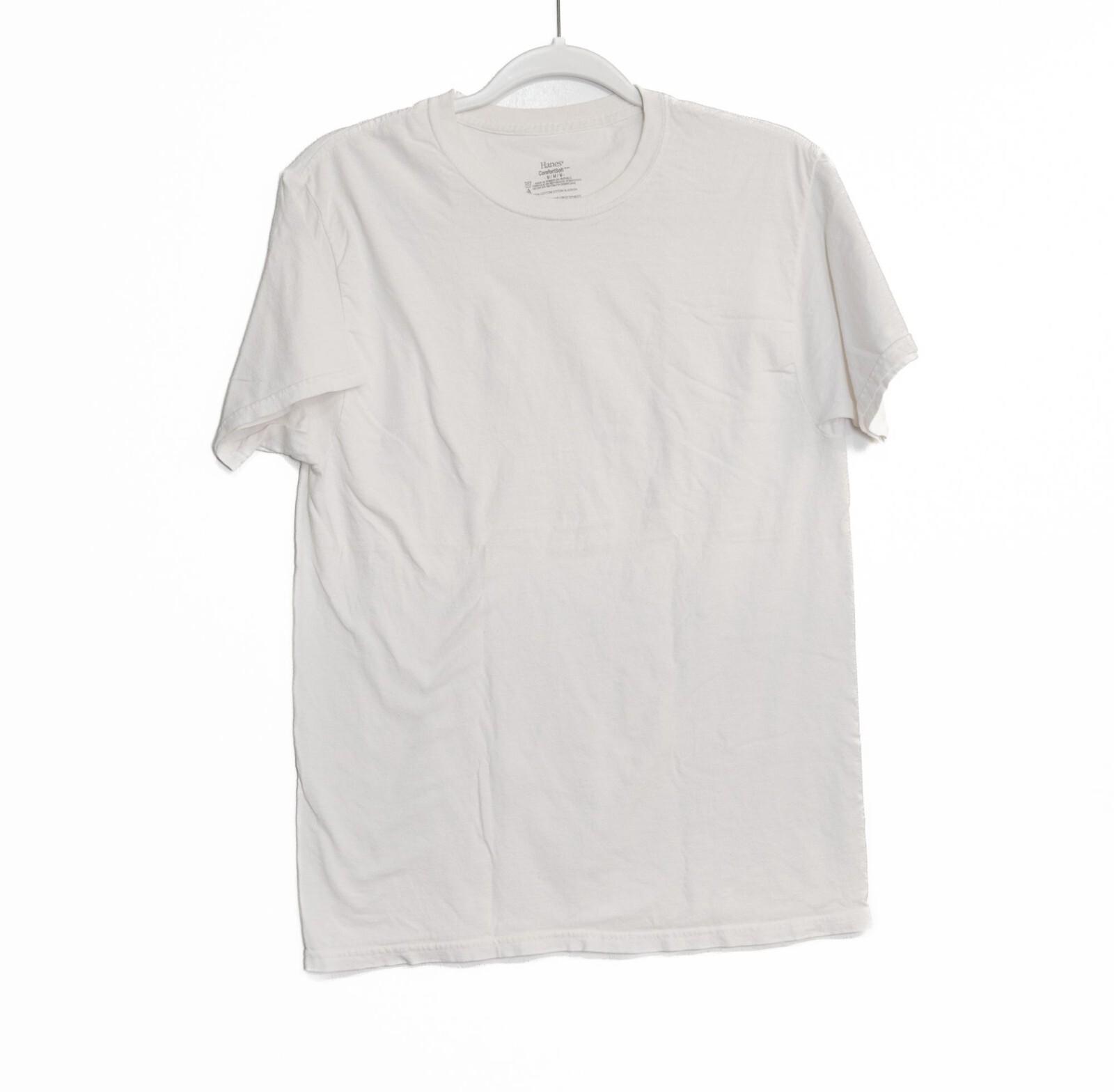 Hanes ComfortSoft White Cotton T-Shirt M Crewneck Casual Everyday Wear Classic XXXL