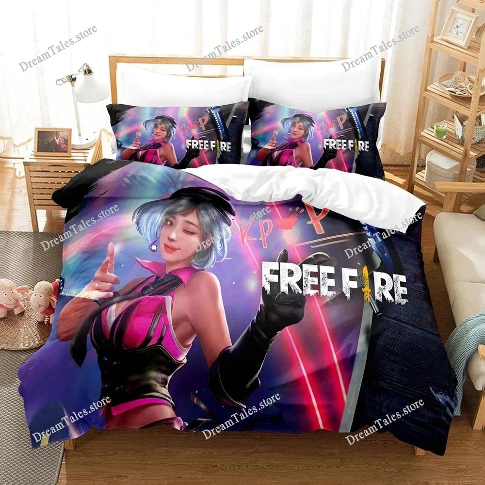 3D Print Free Fire Game Battlegrounds Bedding Set Duvet Cover Bed Set Quilt Cover Pillowcase Comforter King Queen Size Adult369