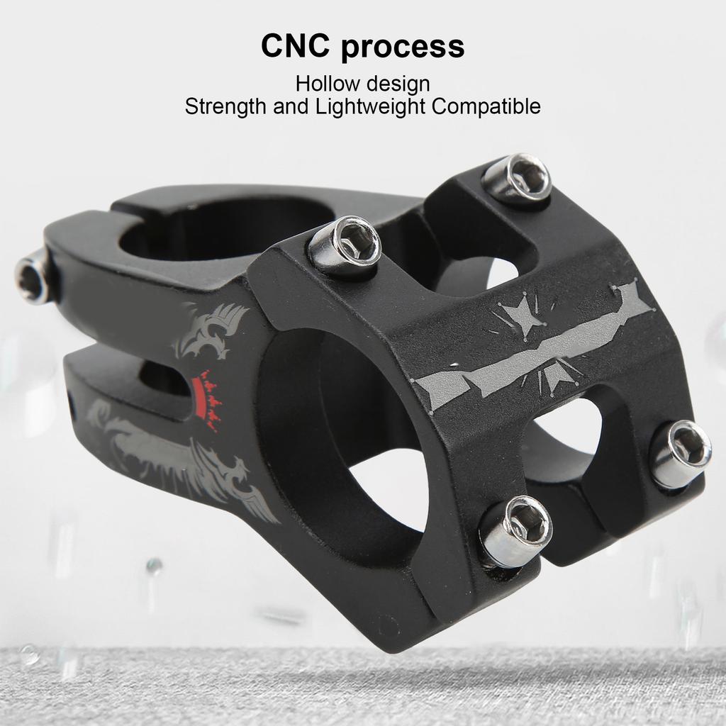 Mountain Bike Stem Lightweight Aluminum Alloy Hollow 31.8mm Curved Knife Marking Short Handlebar Stem for Cycling