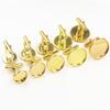 10pcs/ Lot 10mm 12mm,14mm,16mm,18mm,20mm, 6 Colors Plated Copper Cufflink Base Cuff Link Settings Cabochon Cameo Base 