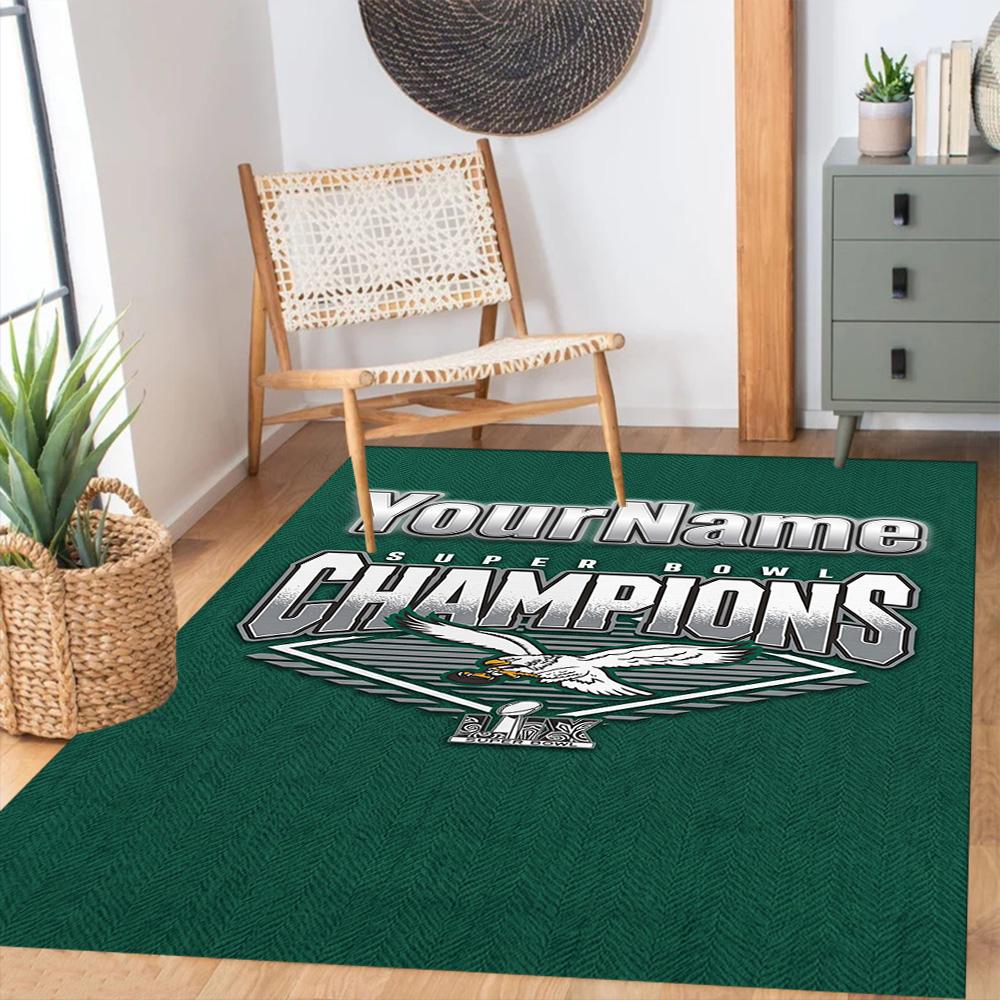 Philadelphia Eagles Customize Text Area Rug Perfect For Entryway Playrooms Hallway Game Room Antislip Rug Decorate Offices