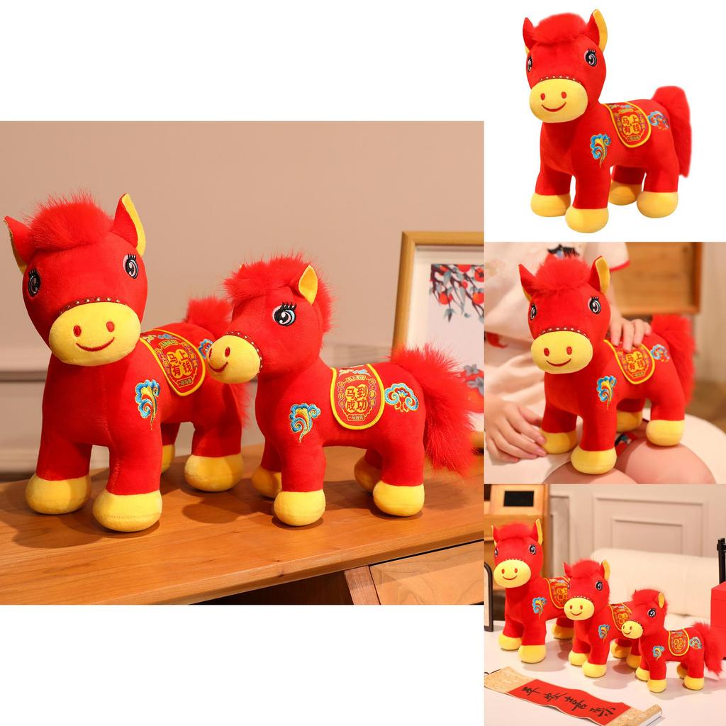 Plush Horse Animal Figurine With Pp Cotton Filling For Year Of The Horse Celebration And Gift Giving
