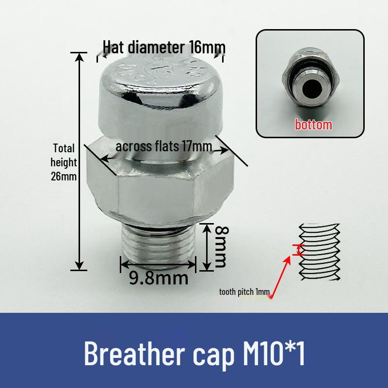 

Aluminum Breather Cap with Metal Vent and Dust Plug Filter M16 M20 M27 M33