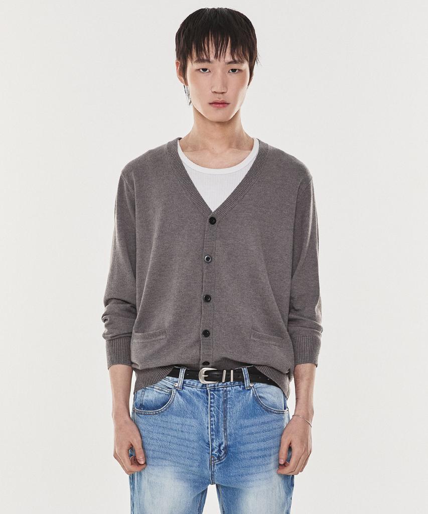 Kichul Daylight Solid Cardigan (Warm Grey)