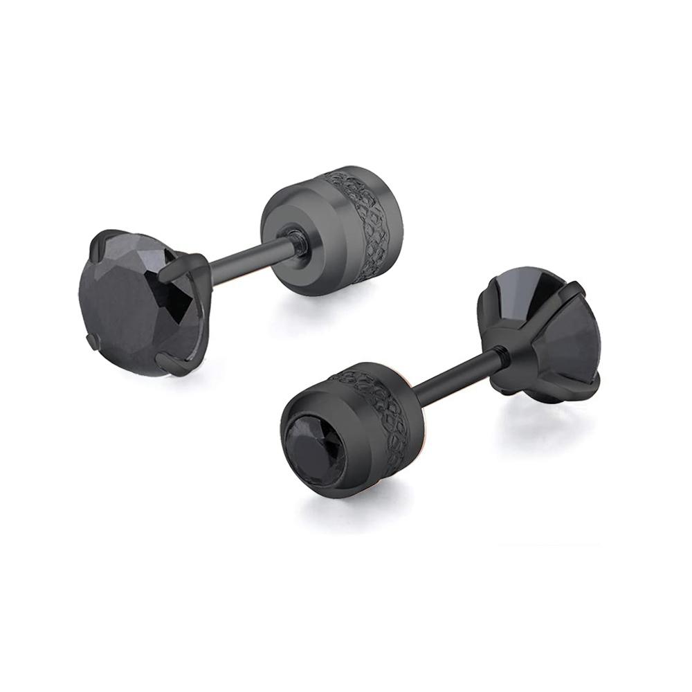 1 Piece Medical Stainless Steel Crystal Zircon Ear Studs Earrings Tragus Cartilage Hypoallergenic Screws Piercing Zircon