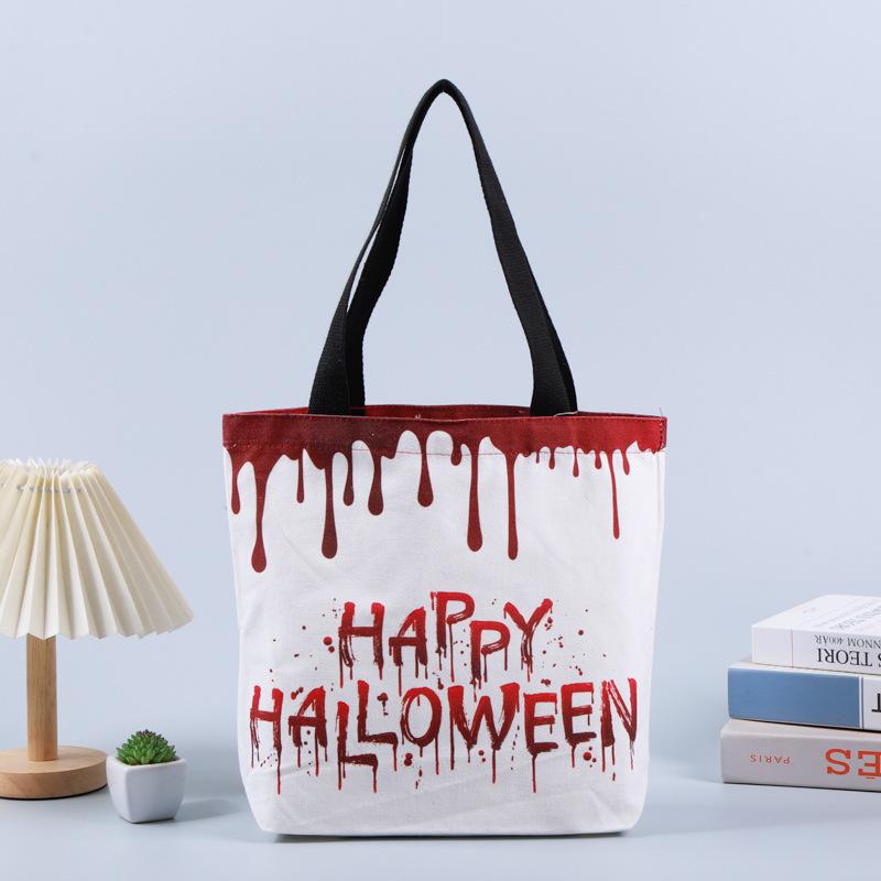 Cross-border halloween easter holiday party cotton bag christmas party ghost festival candy shopping bag canvas bag