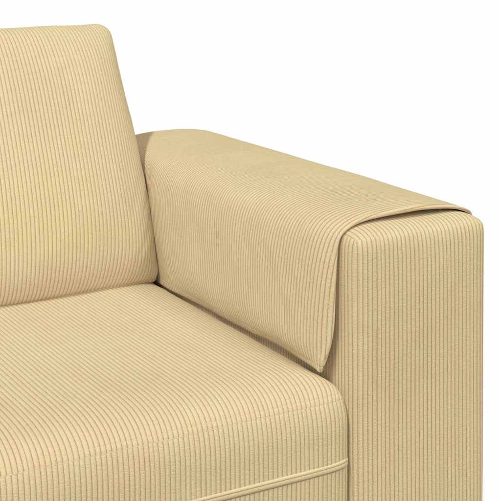 Sofa Grey Green 250 x 77 x 76 cm Cord Fabric