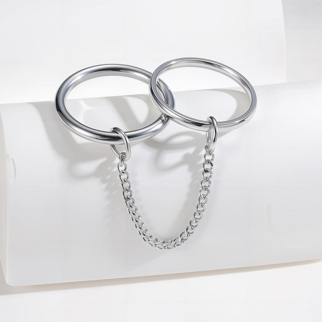 European-American Titanium Steel Stackable Finger Ring - Niche Design