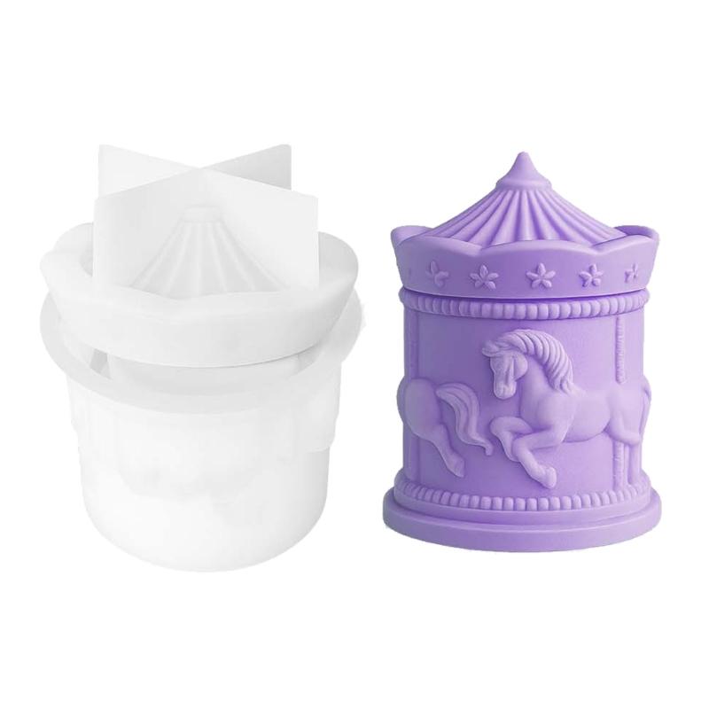 

Food Grade Silicone Carousel Mould For Crafting Unique Storage Jars And Home Decoration With Safety Assurances 1
