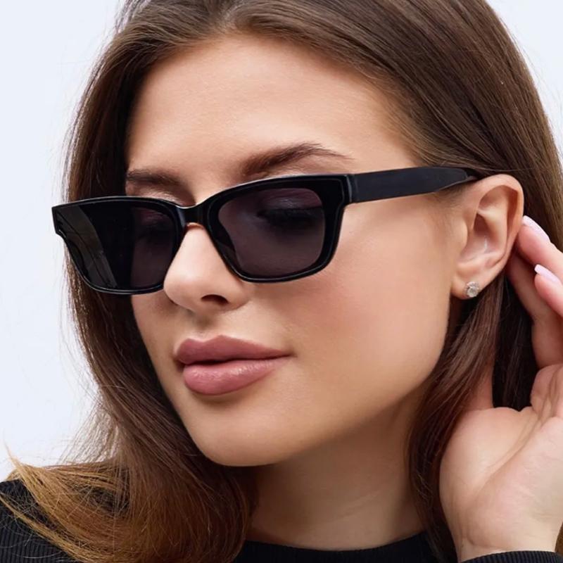 2pcs Fashion Small Frame Cat Eye Sunglasses Women Multi Color Rectangle Sun Glasses Vintage Casual Style UV400 Outdoor Oculos