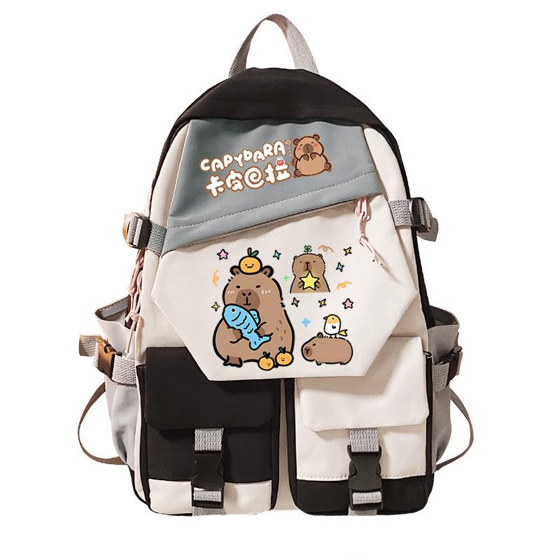 Kapibara's New Student Schoolbag, Personalized Fun Printing Trend, Campus Leisure Burden Reduction Backpack