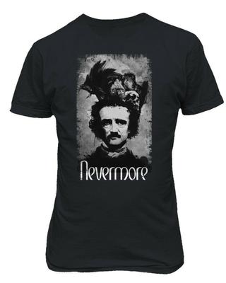 Vintage 80s Edgar Allan Poe Horror Movie Raven Book Never More Men's T Shirt S-5XL T-Shirt Mens Kids