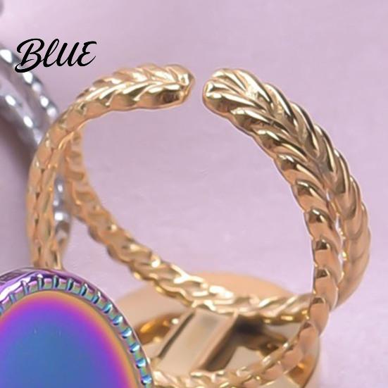 Round Metal Ring Base Stainless Steel Adjustable Blank Cabochon DIY