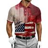 Men's Short Sleeve Polo Shirt Button Down Collar Halloween Themed Printed Casual Golf Polo Shirt for Outdoor Activities