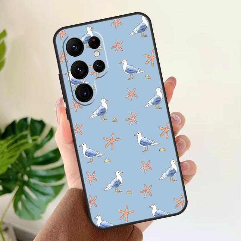 

Nautical Seagull Pattern Soft Case For Samsung Galaxy S21 S22 S23 S24 S25 Ultra S9 S10 Plus S20 FE S24 FE Phone Cover Galaxy S25
