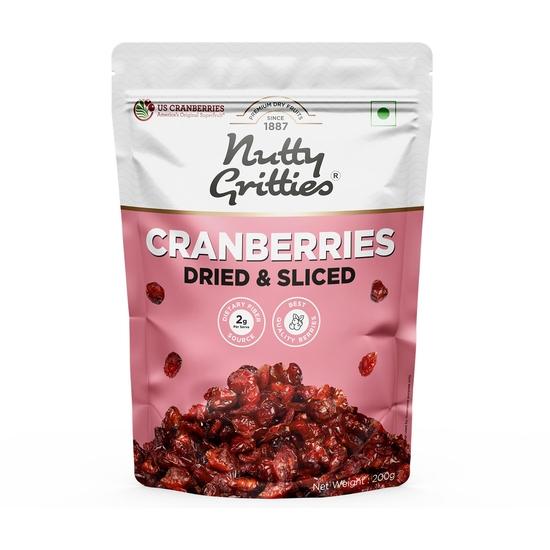 Сушеная клюква Nutty Gritties (США) 200 г | Клюква, полезный перекус для детей и взрослых | Самозакрывающийся пакет 200GM