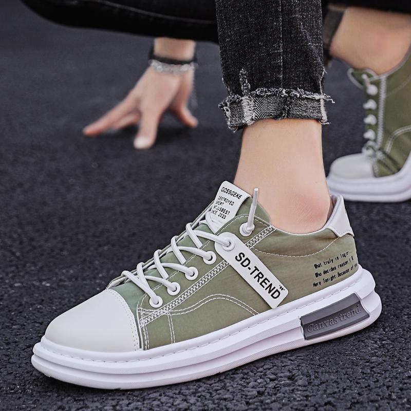 Ice Silk Trendy Shoes New Canvas Shoes Breathable and Comfortable Sports Shoes Casual Flat Shoes Lace Up Fashionable Men's Shoes