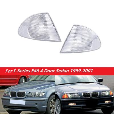 For BMW 3 Series E46 Sedan 1999-2001 Pair Park Signal Corner Marker Lights Lamps 63136902766 63136902765