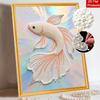 5D Round Pearl Painting Kit Elegant Fish Pattern DIY Handmade Rhinestone Art Home Interior Decor Gift