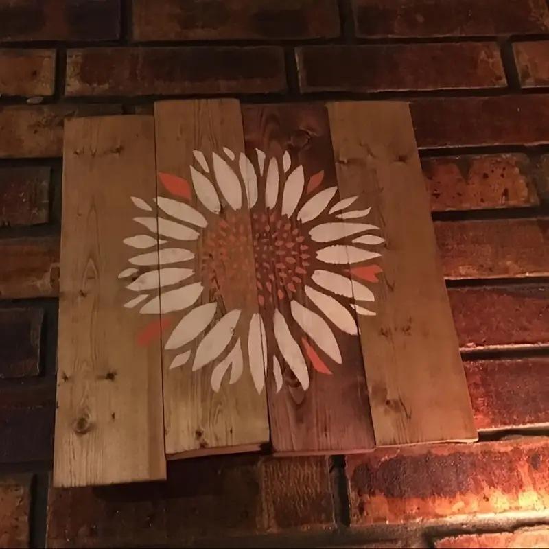 American Countryside Style, Children's Creative Drawing Board, 5 Pieces/set, Sunflower Theme, Flower Painting Template,  Washed DIY Graffiti Board