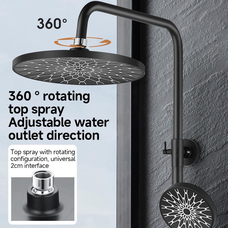 Biomimetic Pressurized Showerhead High Pressure Top Spray Larger Flow Supercharge Rainfall Shower Head 360° Swivel Water Saving