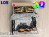 3D cotton satin bedding 200x220cm YELLOW TAXIS