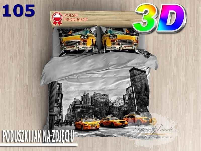 3D cotton satin bedding 200x220cm YELLOW TAXIS
