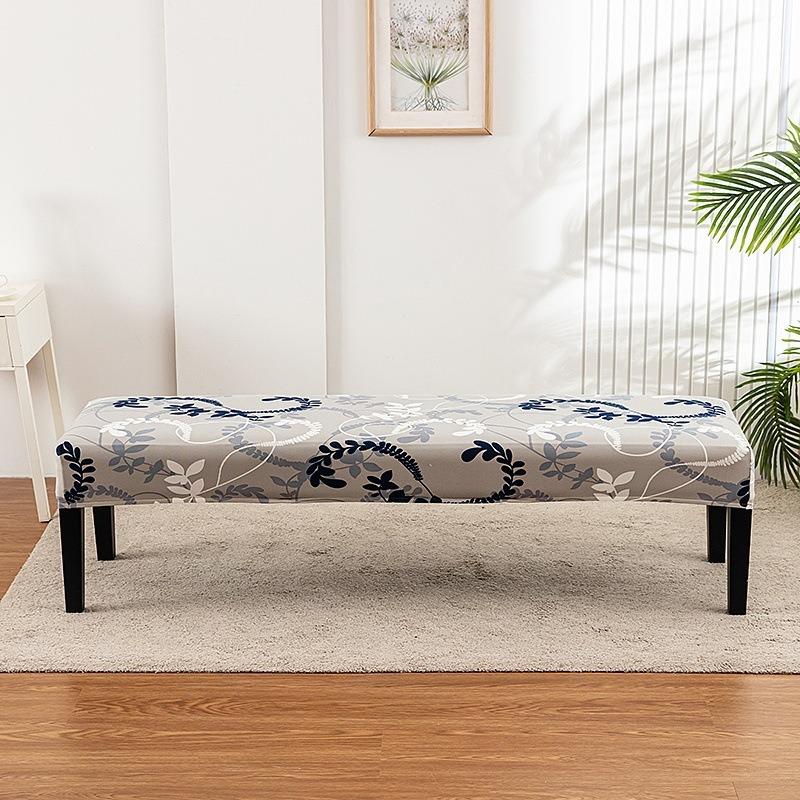 1Pc Long Bench Cover Stretch Polyester Removable Washable Anti-Dirty Piano Stool Chair Covers Living Room Bedroom Seat Protector