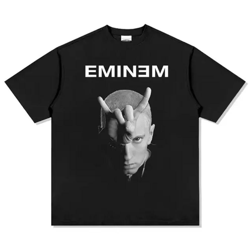 Rapper Eminem T-Shirt Damen Herren Mode Baumwoll-T-Shirts Hip Hop Tops T-Shirts Locker Rock Camisetas Jungen T-Shirts Sommer T-Shirt Unisex