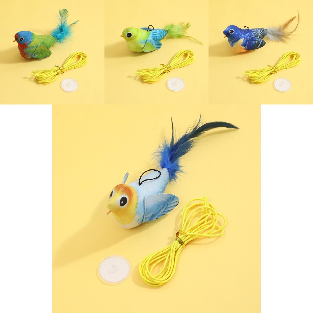 Plüschkatzenspielzeug mit Saugnapf und bionischem Geräusch für interaktives Spiel