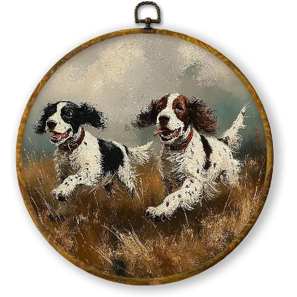 QZQE Vintage Western Cowboy Oval Wall Art Decor Framed, Rustic Country Cowboy Rodeo Oval Canvas Prints, Retro Western Horse Wall Hanging Decor for