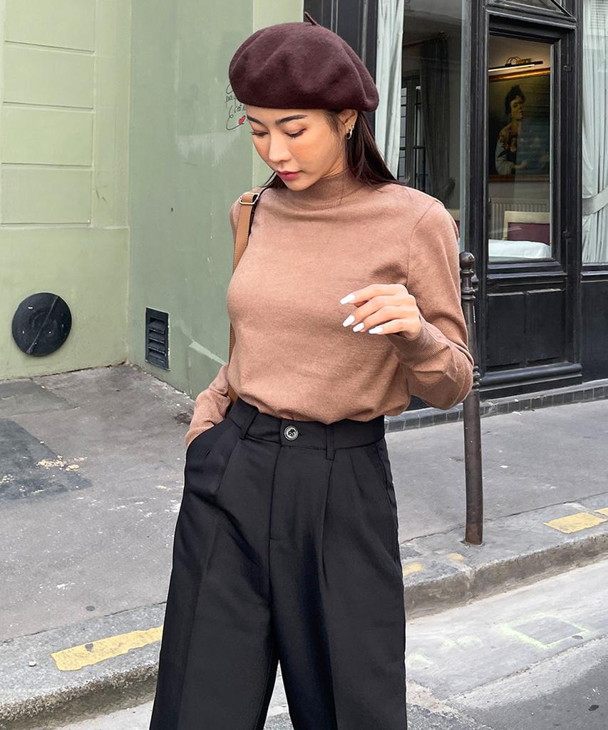 Ppaeppae Mock Turtleneck Knit T-Shirt