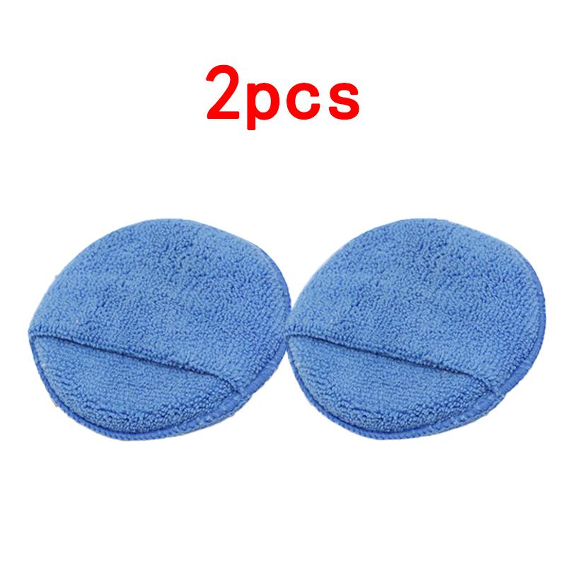 1/2/3Pcs 5-inch Round Car Waxing Polish Sponges Microfiber Wax Applicator Pad with Finger Pocket Polish Pads Car Cleaning Tools