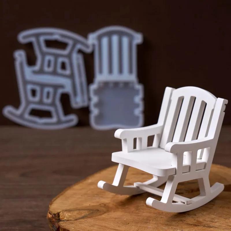 Love Bench Silicone Mold DIY Handmade Heart Splicing Rocking Chair Plaster Cement Resin Craft Casting Molds Home Decor Art Gifts