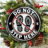 HeavyDuty Vintage Metal Sign Iron Footprint Warning Plate Outdoor Wall Garden Garage