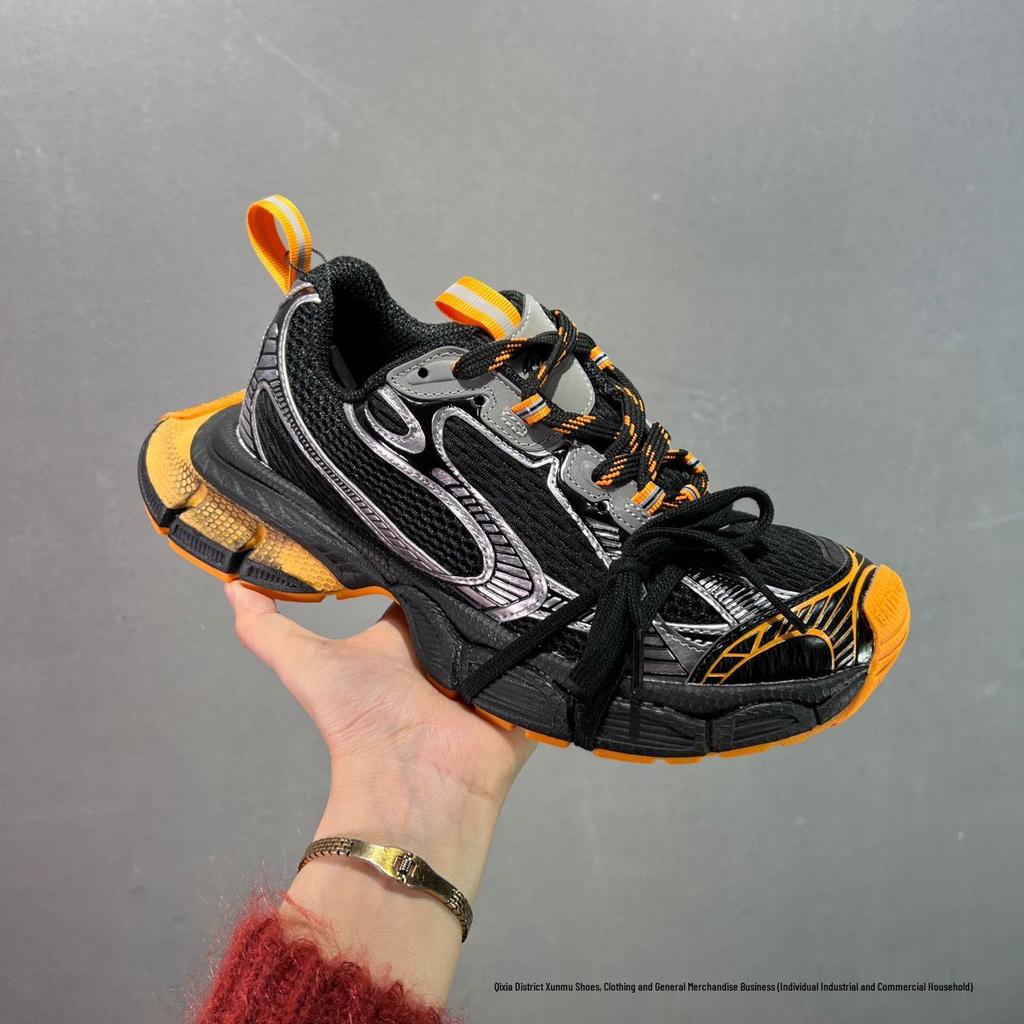 Men's Black Distressed Style 3XL Thick-Soled Casual Sports Dad Shoes with Height Boost