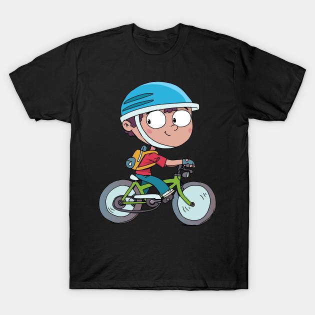 Men Black Print T-shirt Boy With Bicycle No-Cut Transfer Paper Print Cotton Tshirt S чёрный