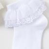3 Pair Comfortable Girls Ankle Socks Elegant Double Layer Lace Ruffle Socks for Ages 1-10+ Years Kids Daily Wear