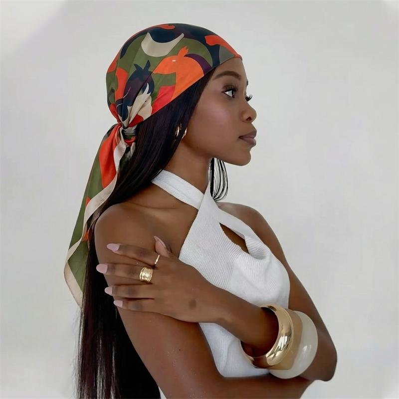 Luxury Brand Silk Square Plaid Scarf Women Satin Neck Hair Tie Band Soft Work Neckerchife 2026 NEW Hijab Head Female Foulard
