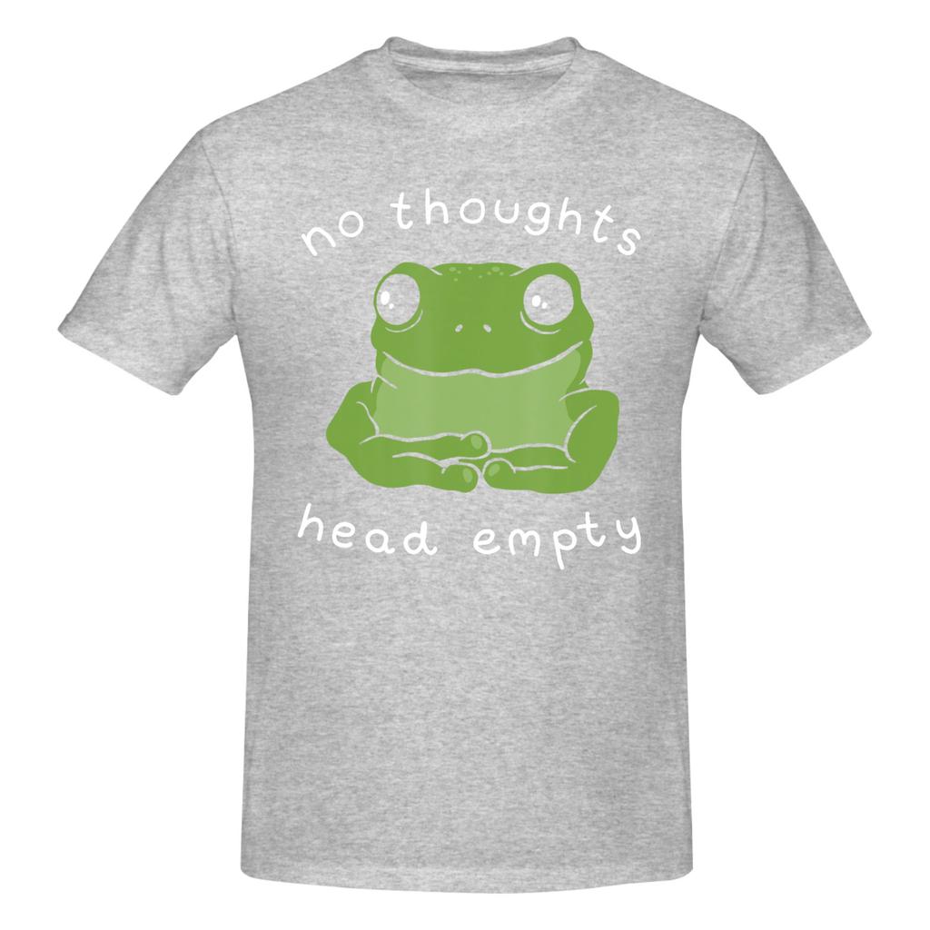 Piece No Thoughts Head Empty Graphic  Cotton TShirt Funny Frog Meme Tees Tops For Unisex