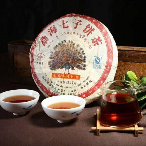 2012 Liming Golden Peacock Tea Premium Menghai Puer Ripe Shu Pu-erh Cake 357g